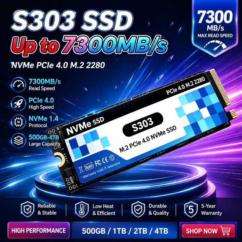 M.2 Nvme 4Tb Pcie 4.0 Ssd - S303 M.2 NVMe 内蔵型 500GB/1TB/2TB/4TB SSD、PCIe